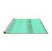 Sideview of Machine Washable Solid Turquoise Modern Area Rugs, wshabs1345turq