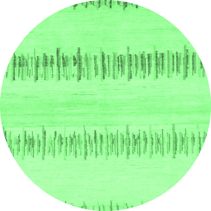 Round Solid Emerald Green Modern Rug, abs1345emgrn