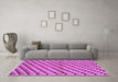 Machine Washable Checkered Purple Modern Area Rugs in a Living Room, wshabs1346pur