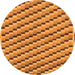 Round Machine Washable Checkered Orange Modern Area Rugs, wshabs1346org