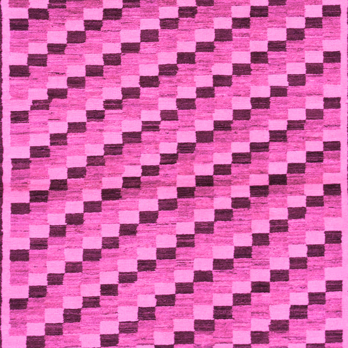 Machine Washable Checkered Pink Modern Rug, wshabs1346pnk