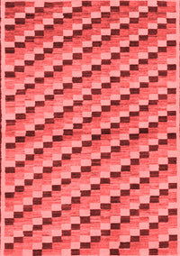 Checkered Red Modern Rug, abs1346red