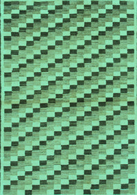 Checkered Turquoise Modern Rug, abs1346turq