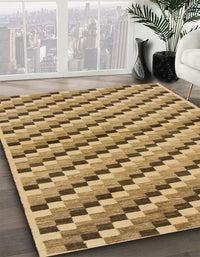 Abstract Orange Checkered Rug, abs1346