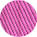 Round Machine Washable Checkered Pink Modern Rug, wshabs1346pnk