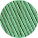 Round Machine Washable Checkered Turquoise Modern Area Rugs, wshabs1346turq