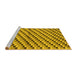 Sideview of Machine Washable Checkered Yellow Modern Rug, wshabs1346yw