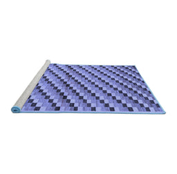 Sideview of Machine Washable Checkered Blue Modern Rug, wshabs1346blu