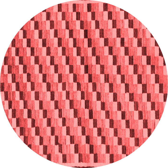 Machine Washable Checkered Red Modern Rug, wshabs1346red