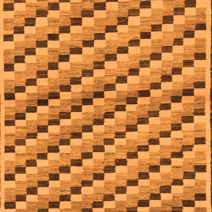 Machine Washable Checkered Orange Modern Area Rugs, wshabs1346org