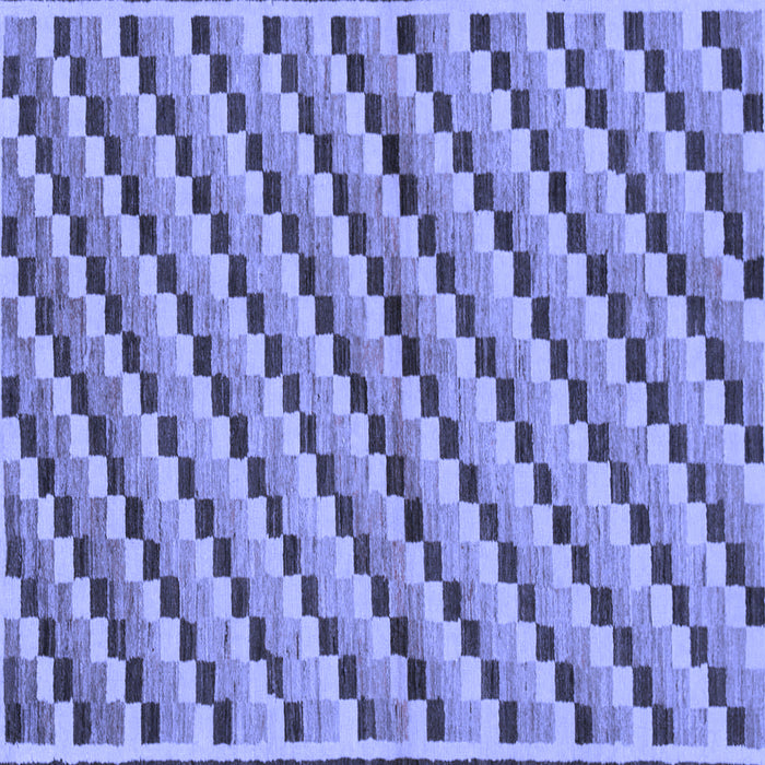 Square Checkered Blue Modern Rug, abs1346blu