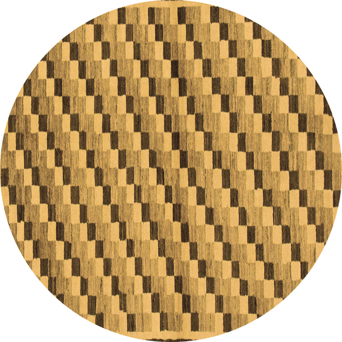 Round Checkered Brown Modern Rug, abs1346brn