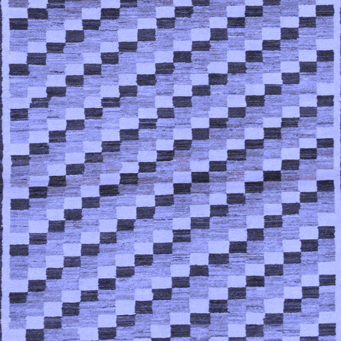 Machine Washable Checkered Blue Modern Rug, wshabs1346blu