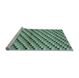 Sideview of Machine Washable Checkered Light Blue Modern Rug, wshabs1346lblu