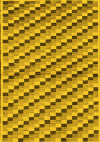 Checkered Yellow Modern Rug, abs1346yw