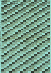 Checkered Light Blue Modern Rug, abs1346lblu