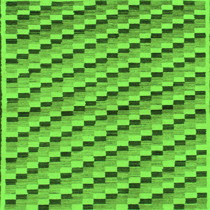 Square Checkered Green Modern Rug, abs1346grn