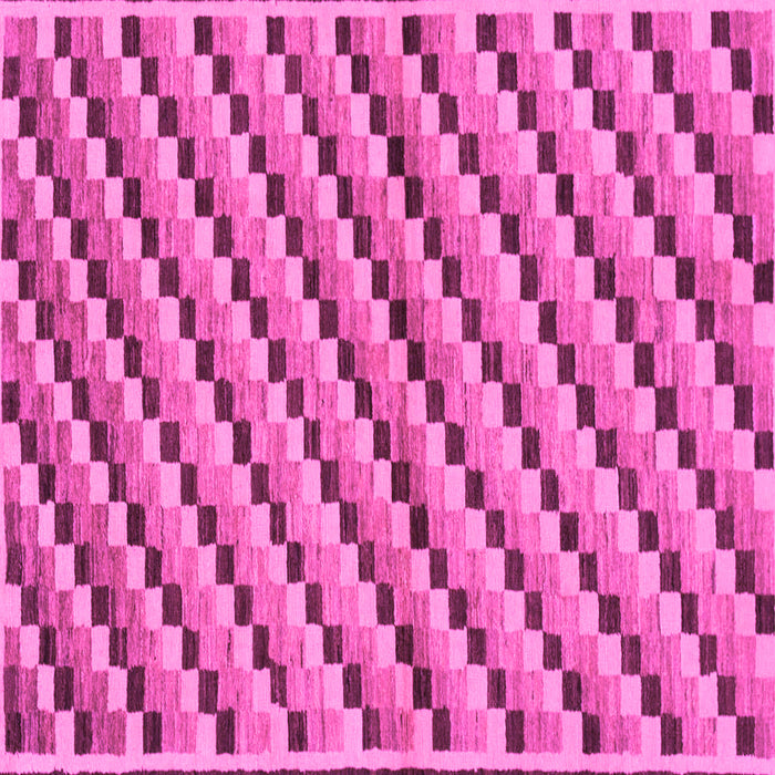 Square Checkered Pink Modern Rug, abs1346pnk