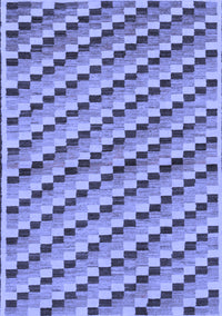 Checkered Blue Modern Rug, abs1346blu