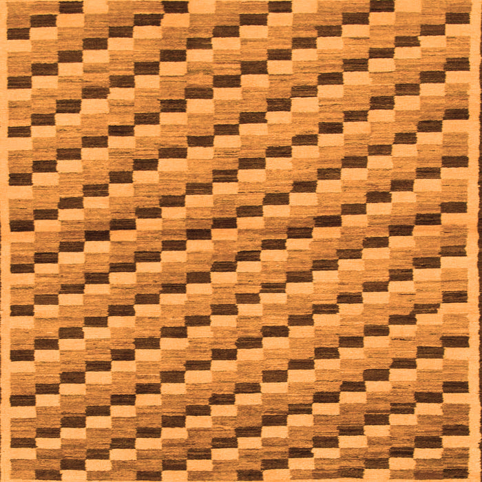 Square Checkered Orange Modern Rug, abs1346org