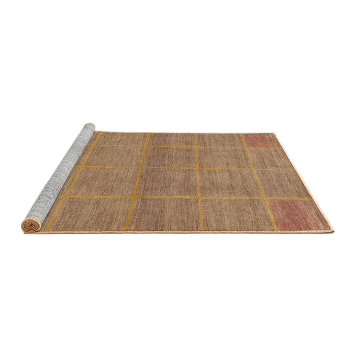 Sideview of Machine Washable Abstract Chocolate Brown Rug, wshabs1347