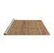 Sideview of Machine Washable Abstract Chocolate Brown Rug, wshabs1347