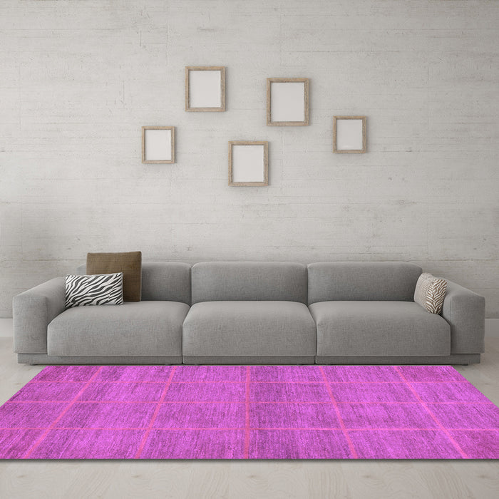 Machine Washable Abstract Purple Modern Area Rugs in a Living Room, wshabs1347pur