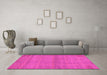 Machine Washable Abstract Pink Modern Rug in a Living Room, wshabs1347pnk