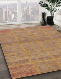 Abstract Chocolate Brown Modern Rug, abs1347