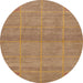 Round Abstract Chocolate Brown Modern Rug, abs1347