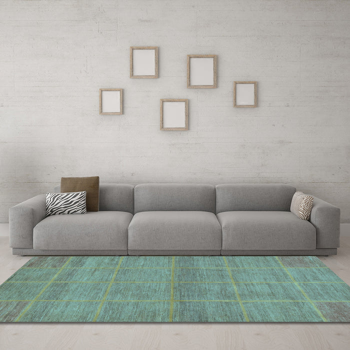 Machine Washable Abstract Light Blue Modern Rug in a Living Room, wshabs1347lblu