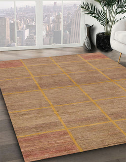 Machine Washable Abstract Chocolate Brown Rug in a Family Room, wshabs1347