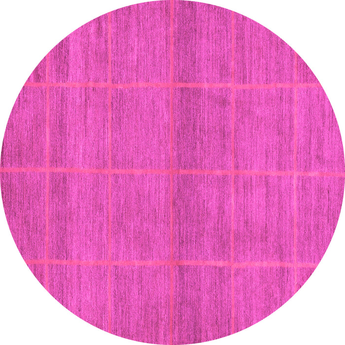 Round Machine Washable Abstract Pink Modern Rug, wshabs1347pnk