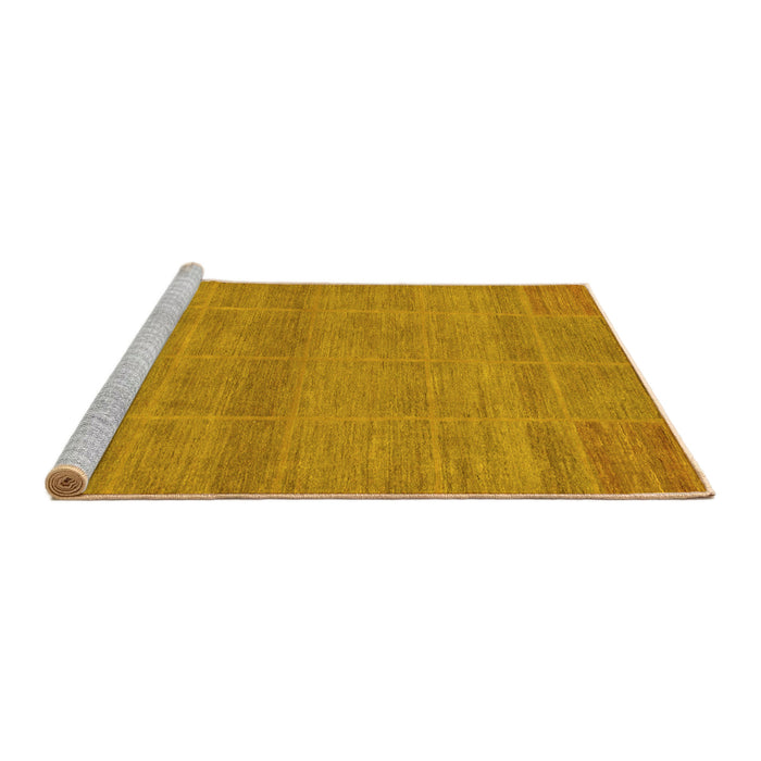 Sideview of Machine Washable Abstract Yellow Modern Rug, wshabs1347yw