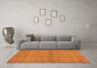 Machine Washable Abstract Orange Modern Area Rugs in a Living Room, wshabs1347org