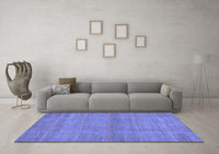 Machine Washable Abstract Blue Modern Rug, wshabs1347blu