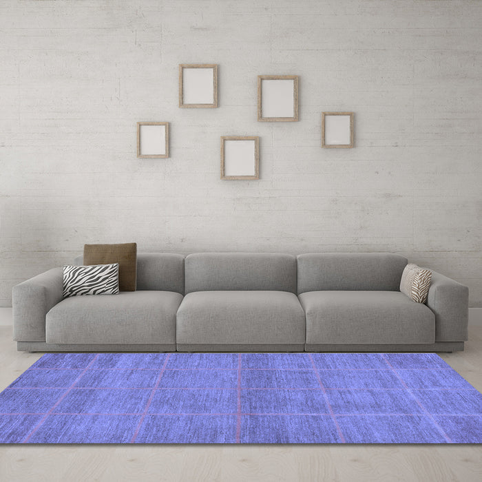 Machine Washable Abstract Blue Modern Rug in a Living Room, wshabs1347blu