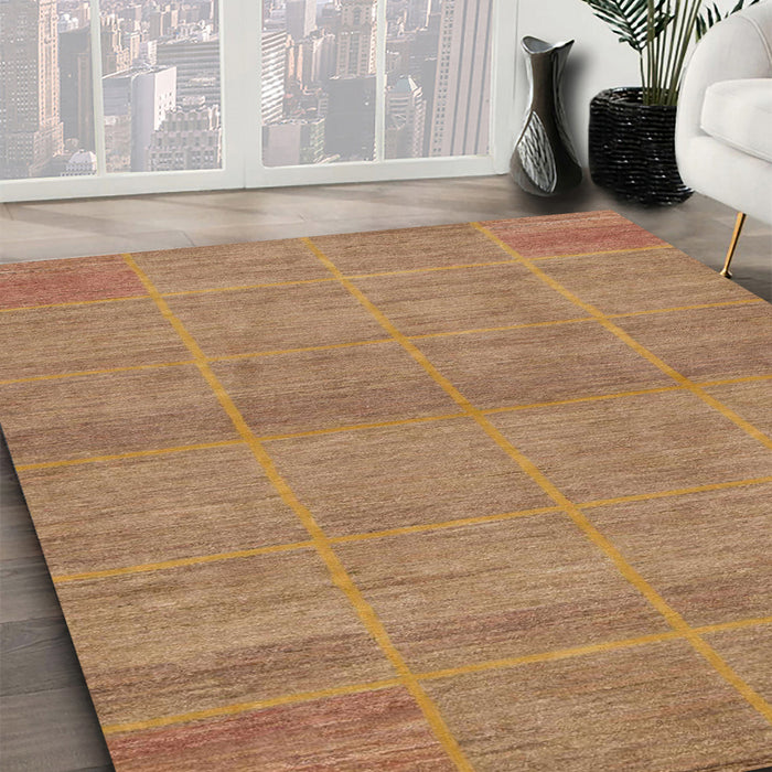 Abstract Chocolate Brown Modern Rug in Family Room, abs1347
