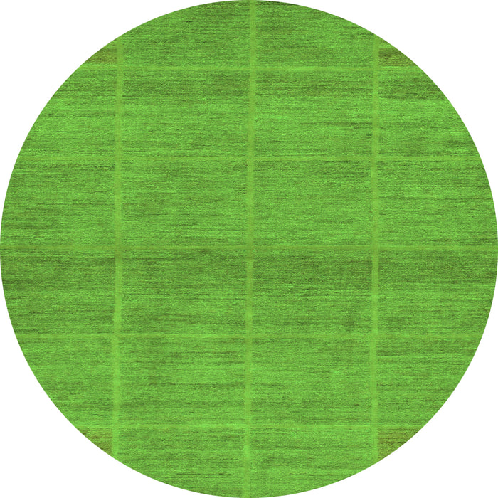 Round Abstract Green Modern Rug, abs1347grn