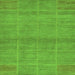 Square Machine Washable Abstract Green Modern Area Rugs, wshabs1347grn