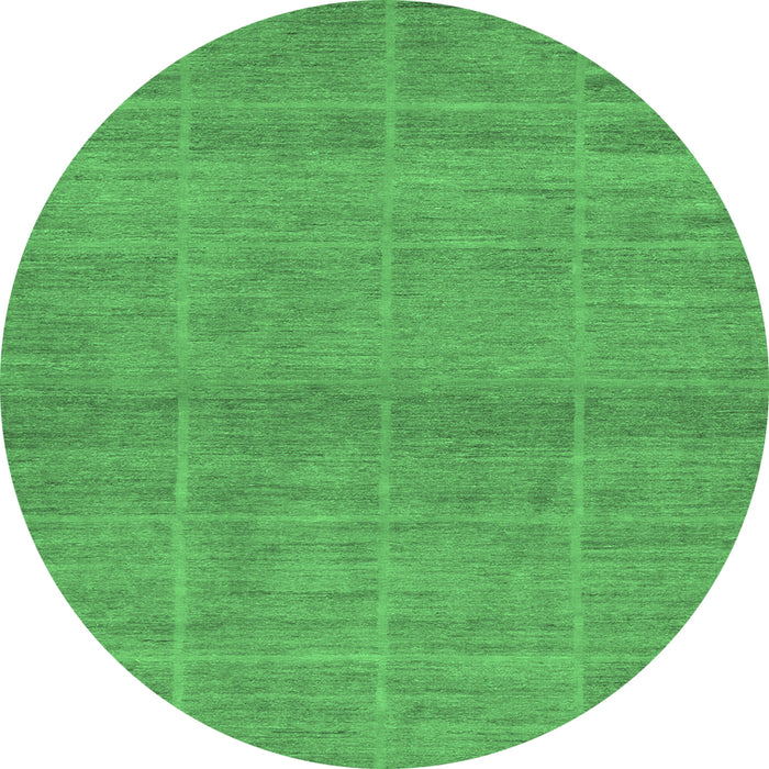 Round Abstract Emerald Green Modern Rug, abs1347emgrn