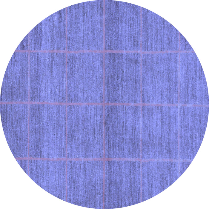 Round Abstract Blue Modern Rug, abs1347blu