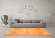 Machine Washable Abstract Orange Modern Area Rugs in a Living Room, wshabs1348org