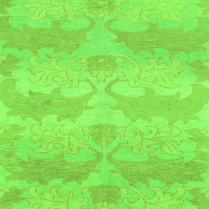 Square Machine Washable Abstract Green Modern Area Rugs, wshabs1348grn