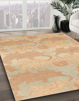 Abstract Orange Modern Rug in Family Room, abs1348