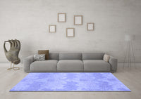 Machine Washable Abstract Blue Modern Rug, wshabs1348blu