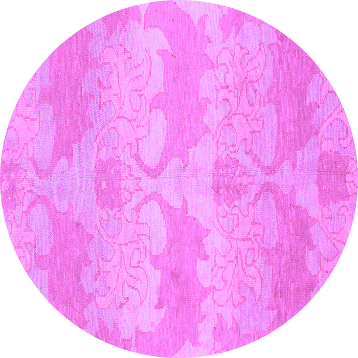 Round Abstract Purple Modern Rug, abs1348pur