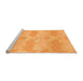 Sideview of Machine Washable Abstract Orange Modern Area Rugs, wshabs1348org