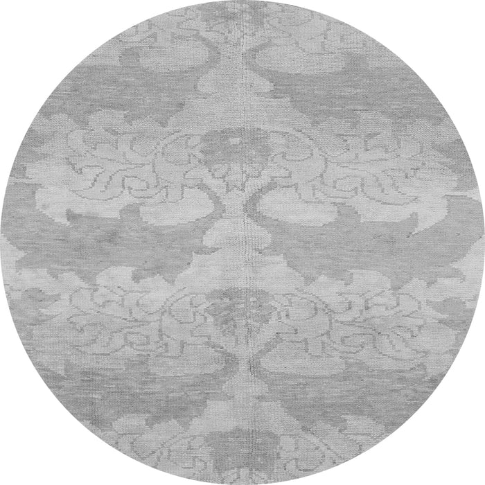 Round Machine Washable Abstract Gray Modern Rug, wshabs1348gry
