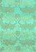 Machine Washable Abstract Turquoise Modern Area Rugs, wshabs1348turq